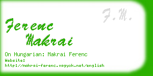 ferenc makrai business card